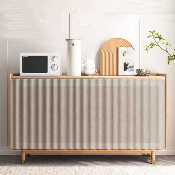 Closet shade curtain, elegant dustproof window door curtains, self-adhesive for cabinets, bookshelves, laundry storage shelves, kitchen decoration