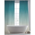 thumbnail image 5 of Teal Blue Ombre Sheer Curtains 96 Inch Length 2 Panels Set Window Treatments, Contemporary Gradient Abstract Art Rod Pocket Semi Curtains for Living Room/Bedroom/Kitchen Décor, 104"W x 96"L, 5 of 7