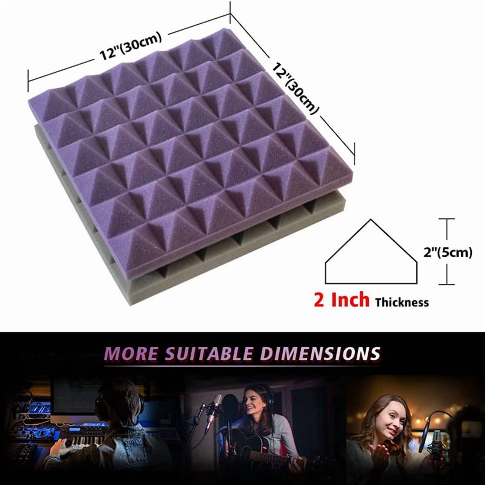 48 Pack Acoustic Panels,Sound Proof Foam Panels,Studio Soundproofing Wedges,Wall Reduce Noise Foam,for Music Studio,Etc