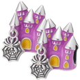thumbnail image 1 of Dije casa embrujada morado CharmHauntedHouse 2Pzas Plata S925 Chapa Charm Separador Casa embrujada con araña Morado/Amar, 1 of 3