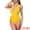 Yellow, variant on DARING DIVA Women's Deep V Neck Lace Up Tummy Control Swimwear X-Small Red