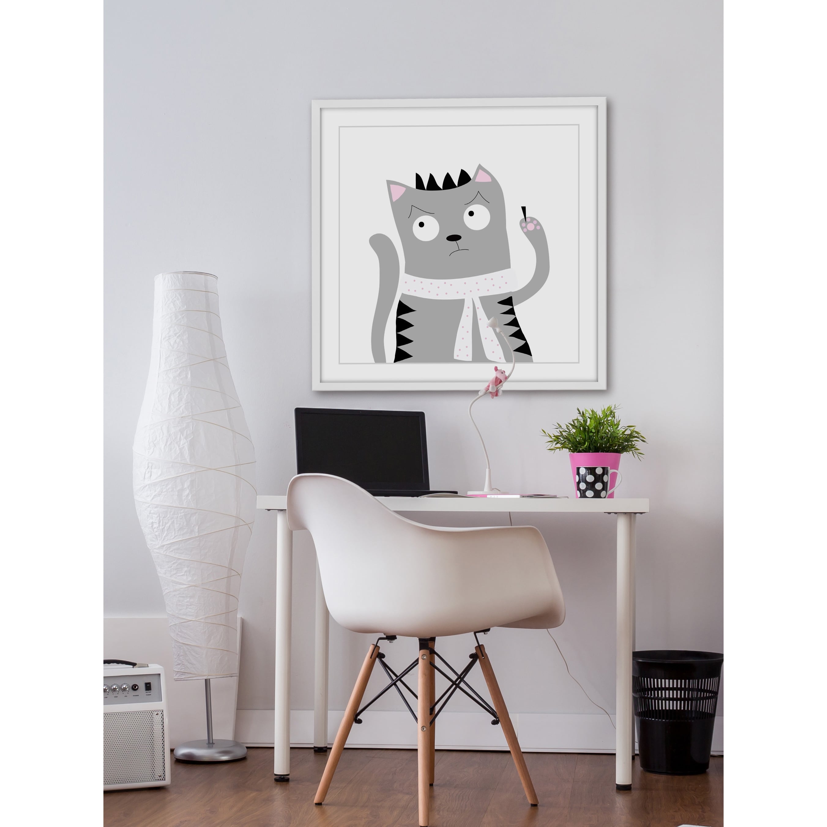 Marmont Hill "Angry Kitty" by Katarina Snygg Framed Painting Print