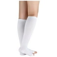 thumbnail image 2 of INSPIRE CHIC Unisex Breathable Toeless Compression Knee High Socks White, 2 of 5