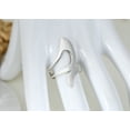 thumbnail image 4 of Sleek Wide Open Wave Wrap Sterling Silver Ring for Female Anniversary-7, 4 of 6