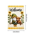 thumbnail image 4 of Jbralid Welcome Garden Gnome And Cow Sunflower Flag For Spring Summer Home Outdoor Garden Yard Door Decor 12x18 inch, 4 of 5