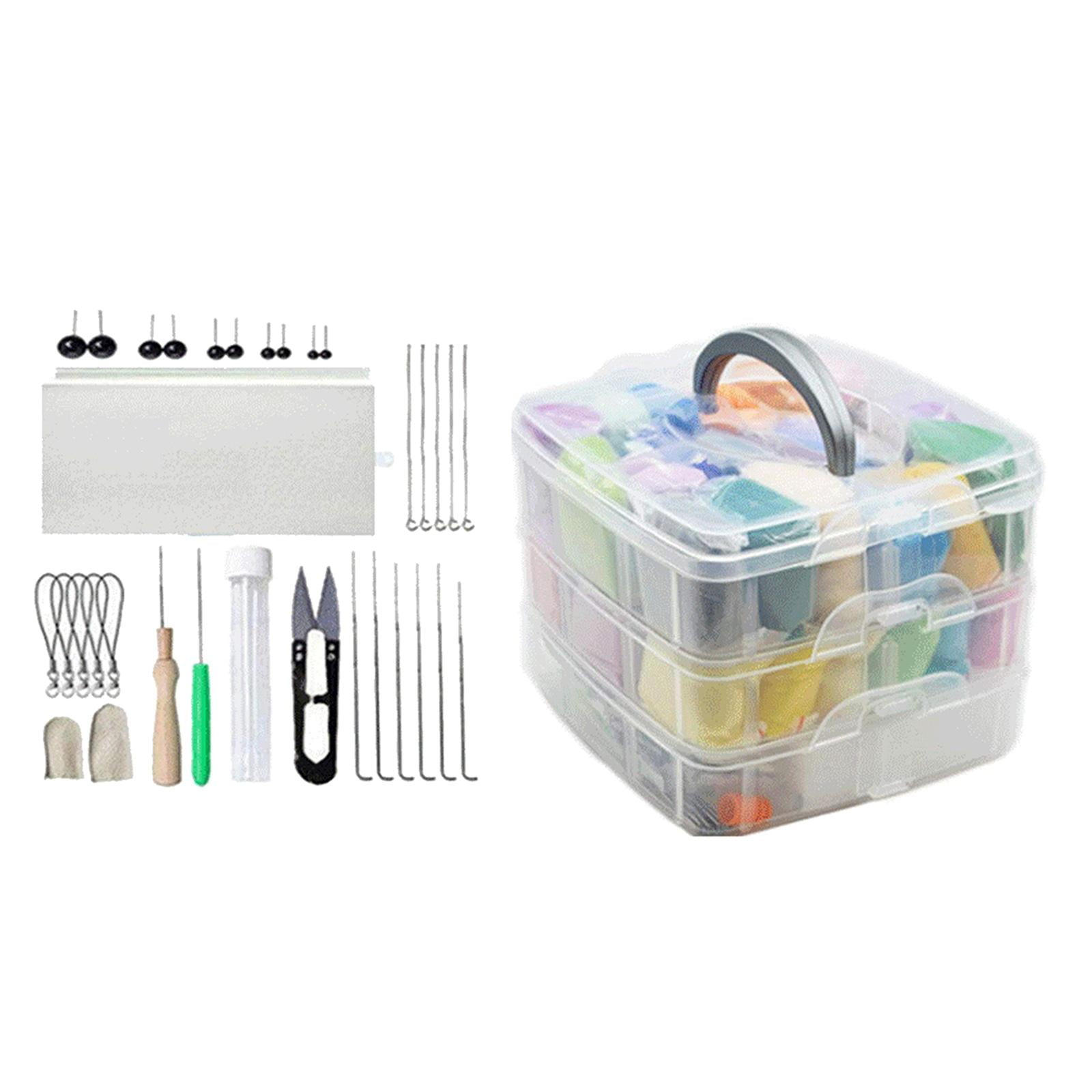 Starter Felting Kit Supplies Wool Roving Felt Work Tools Foam Felted