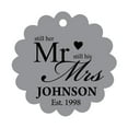 thumbnail image 1 of 100 PCS Still Hers Mr & Still His Mrs Custom Made Scallop Edge Hang Tags Personalized Wedding VowsRenewalFavorGift Tags, 1 of 1