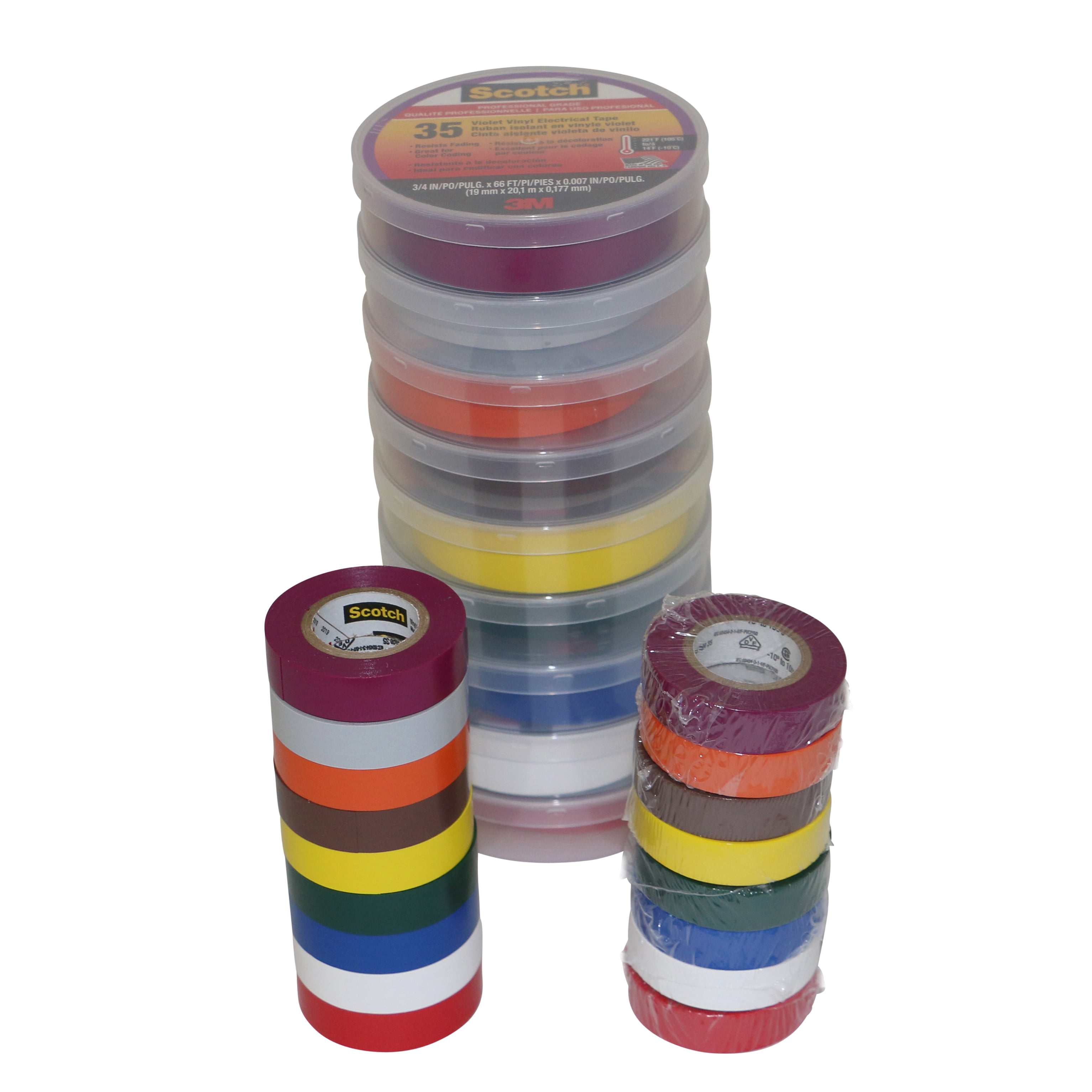 Certified Coloured Vinyl Electrical Tape, Assorted, 3/4-in x 12-ft