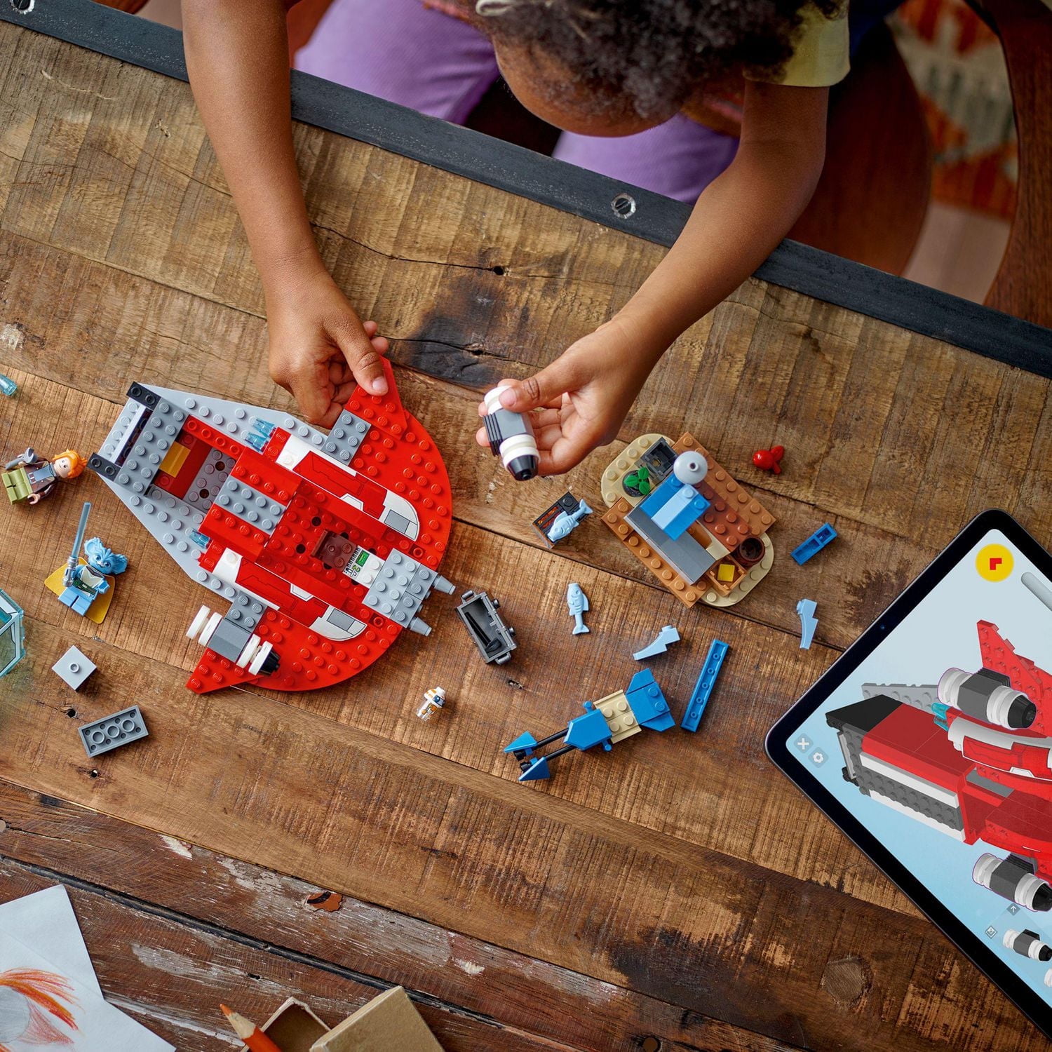 LEGO Star Wars: Young Jedi Adventures The Crimson Firehawk, Kids’ Starter Set, Buildable Toy Starship, Speeder Bike Vehicle, 3 Characters, Gift Idea for Boys and Girls Aged 4 and Up, 75384