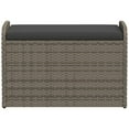 thumbnail image 2 of vidaXL Storage Bench with Cushion Grey 80x51x52 cm Poly Rattan, 2 of 5