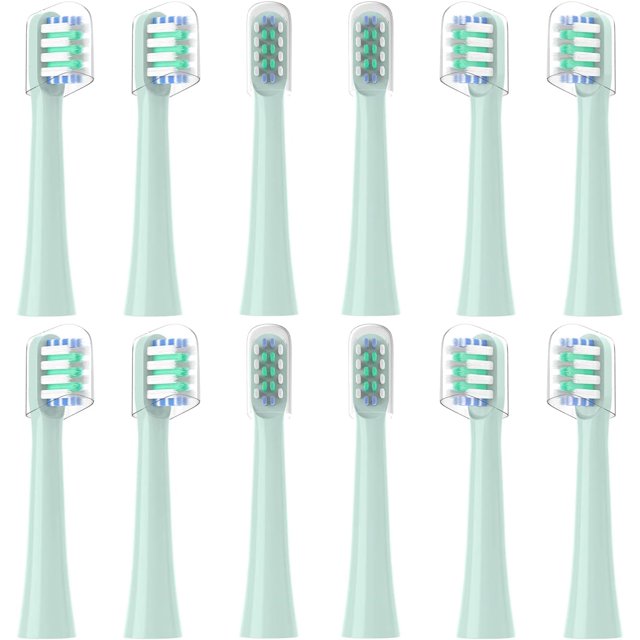 12 Pack Replacement Toothbrush Heads Compatible with Colgate Hum Connected Smart Battery Toothbrush Refill Head, Teal