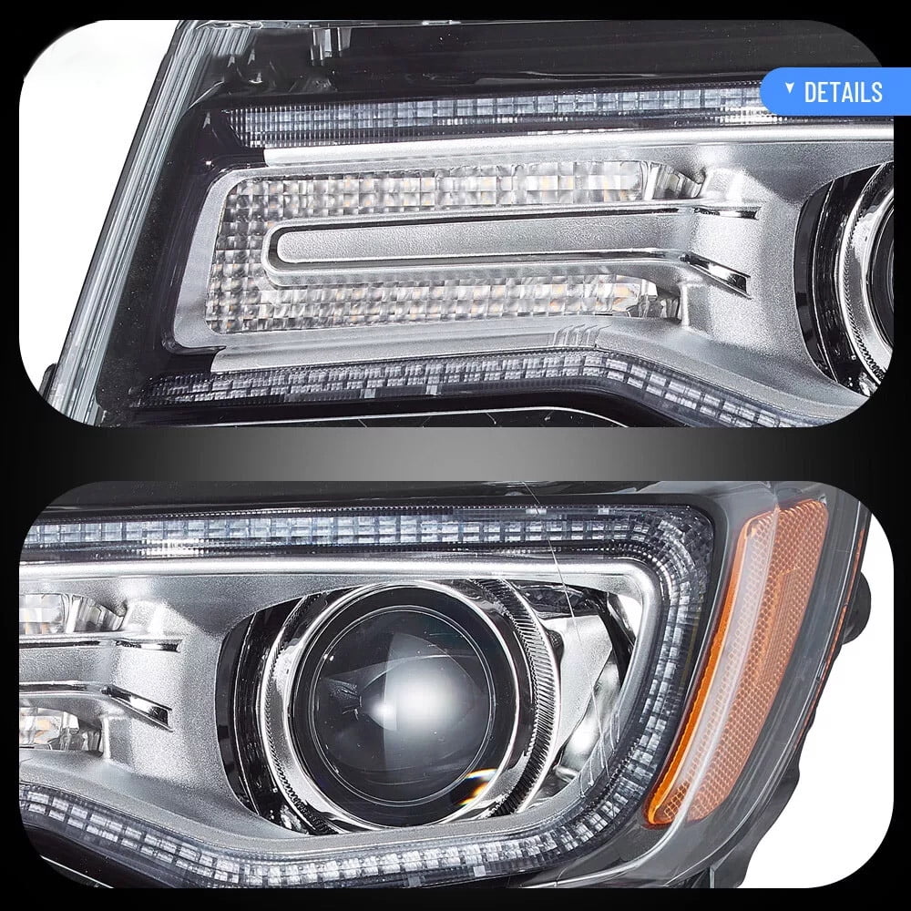 VLAND LED Dual Beam Headlights for 2011 2012 2013 Jeep Grand Cherokee (WK2)