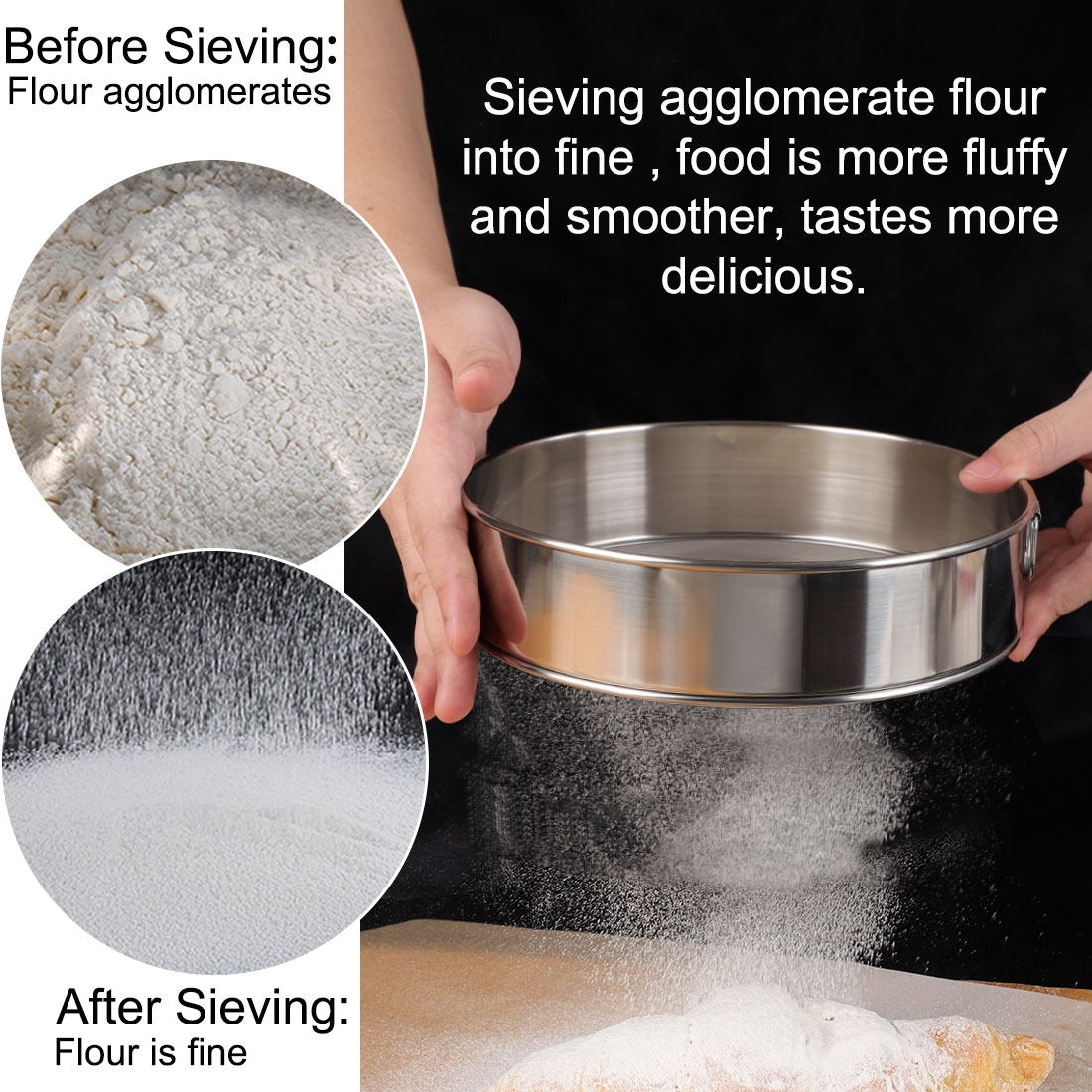 Flour Sifter Sifter for Baking Sugar Powder Sieve Practical Baking