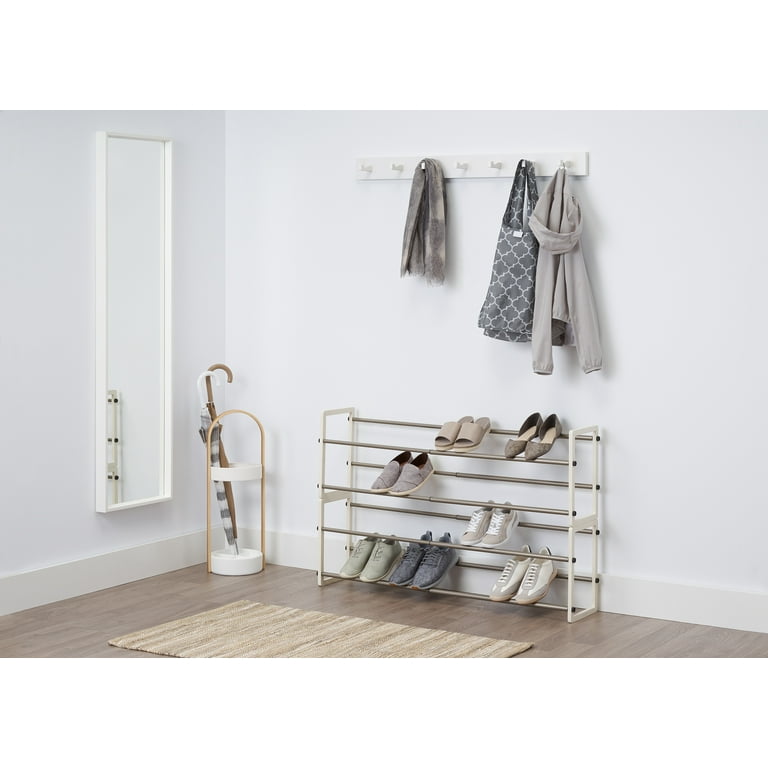 TRINITY Basics 2 Shelf Expandable Shoe Rack White 2 Pack Walmart