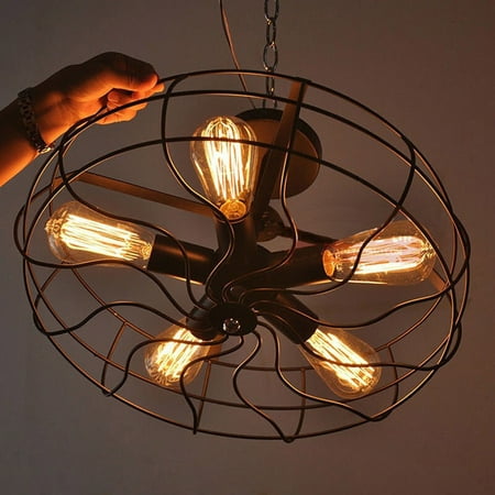 Chandelier Ceiling Fan Industrial Vintage Metal Fan Shape