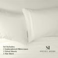 thumbnail image 5 of Sweet Home Collection 1500 Series Bed Sheets - Extra Soft Microfiber Deep Pocket Sheet Set - Ivory, Split King, 5 of 6