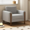 thumbnail image 2 of Oversized Accent Chair,Mid Century Modern Armchair with Wood Legs Living Room Side Chair Upholstered Single Sofa Chair for Living Room,Dining Room,Grey, 2 of 7