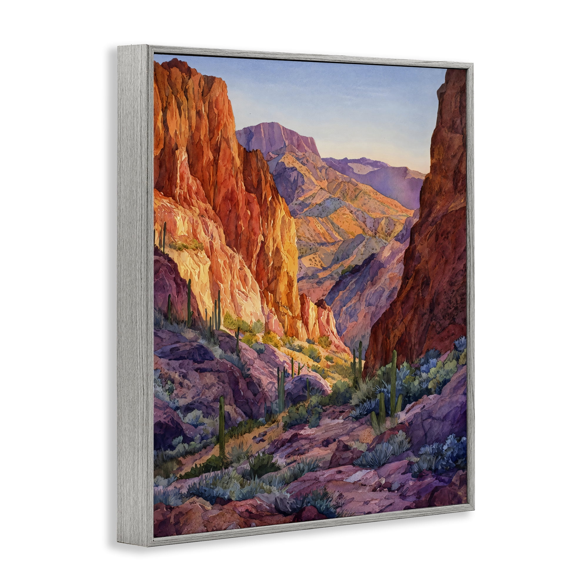 Stupell Industries Western Colors Canyon Gray Framed Giclee Art, design by Franklyn Gregory