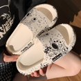 thumbnail image 3 of Zapatillas de playa antideslizantes para mujer, sandalias de baño con patrón de Alien de dibujos animados, para exteriores, novedad de verano, 3 of 4