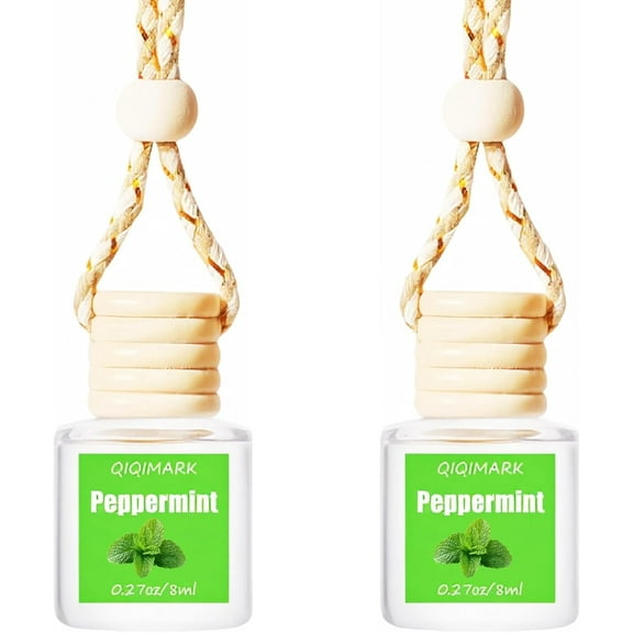 Peppermint Essential Oils, 45 days Long Lasting Scents Aromatherapy Automobile Diffuse, Peppermint Oil Hanging Air Freshener for Car And Women 2 Pack