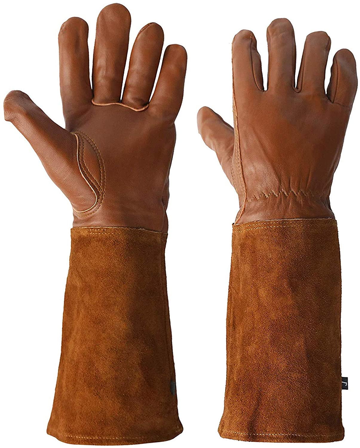 Rose Pruning Gloves With Extra Long Cowhide Sleeves Breathable Goatskin Leather 