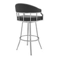 thumbnail image 3 of Palmdale 26" Counter Height Swivel Gray Faux Leather Barstool, 3 of 5