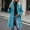 Blue, variant on Long Faux Fur Coats for Women Winter Lapel Collar Jacket with Pockets Warm Outerwear Long Coat
