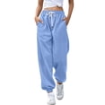 thumbnail image 2 of Endives Womens Cuffed Pants Baggy High Waisted Joggers With Pockets Comfy Workout Pants Sweatpants Fall Winter, 2 of 7