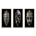 thumbnail image 2 of Designart "Traditional African Mask Ethnically Crafted XII" African Tribal Framed Wall Art Set Of 3 - Black African Tribal Frame Canvas Set For Living Room Decor, 2 of 6