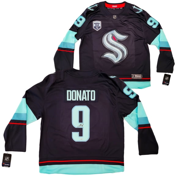 Seattle Kraken Ryan Donato Autographed Blue Fanatics Jersey Size XL Inaugural Season Patch Fanatics Holo 202597