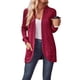 thumbnail image 1 of Cárdigan para Mujer, Suéter de Larga con Abertura Frontal y Bolsillos para Otoño e Invierno. Vino Tinto XXL, 1 of 9