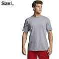 thumbnail image 2 of Camiseta deportiva de rendimiento para hombre - Camiseta de algodón con cuello redondo y manga corta para actividades al aire libre - Gris, 2 of 5