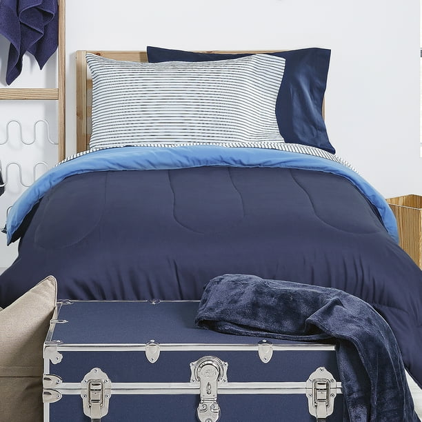 The Varsity Collection, Navy & Oxford Stripe 27Piece Bedding Comforter Set, Twin XL, including