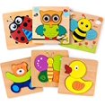 thumbnail image 1 of Rompecabezas de madera para niños pequeños 6 rompecabezas Regalo de aprendizaje temprano para bebés-- BANYUO Electrónica, 1 of 1