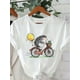 thumbnail image 2 of Women's Casual Hedgehog Bicycle Print T-Shirt - Soft Polyester, Crew Neck, Short Sleeve, Machine Washable - Perfect for All Seasons, 2 of 7