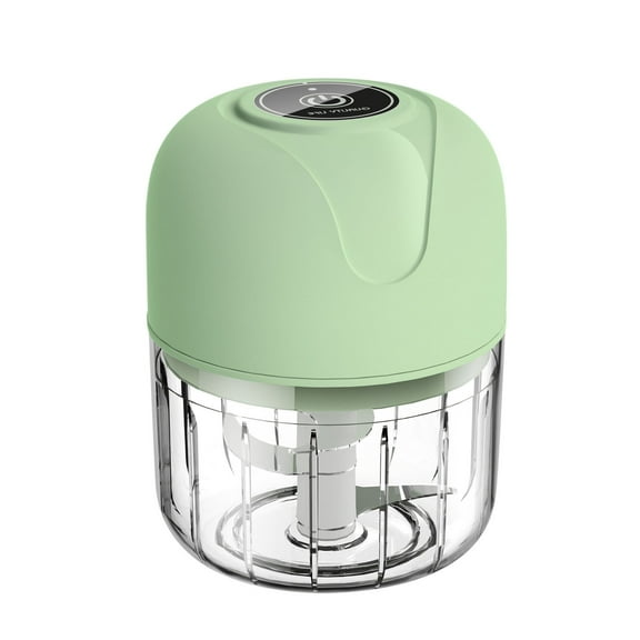 Green Wireless Mini Electric Garlic Chopper With 4 Blades, 100Ml Capacity, Food Processor For Mincing, Stirring, Mixing For Kitchen, Cooking 3.9X3.4X3.4In 0.6Lb