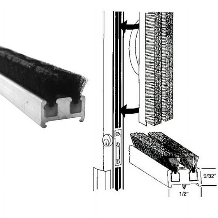 Gordon Glass Commercial Entrance Door Astragal Weatherstripping - 96 in long