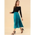 thumbnail image 4 of Dde San Patricio FalMidi PlisaDe Acordeón Brillante Metálico De FiesCon CintuElástiPaMujer Azul eléctrico M, 4 of 6