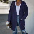 thumbnail image 2 of HAPIMO Rollbacks Stylish Cable Knit Dual Pocket Cardigan Long Ankle Length Floor Length Trending Maxi Cardigans for Women Teen Girls Clothes Dark Blue Free, 2 of 8