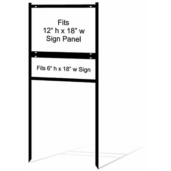 justsignframes Real Estate Yard Sign Stake Metal H Frame (1 Pack) - 12" x 18"