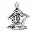 thumbnail image 1 of Sterling Silver 18" 1.2mm Box Chain 3D Bird House Two Birds Pendant Necklace, 1 of 2