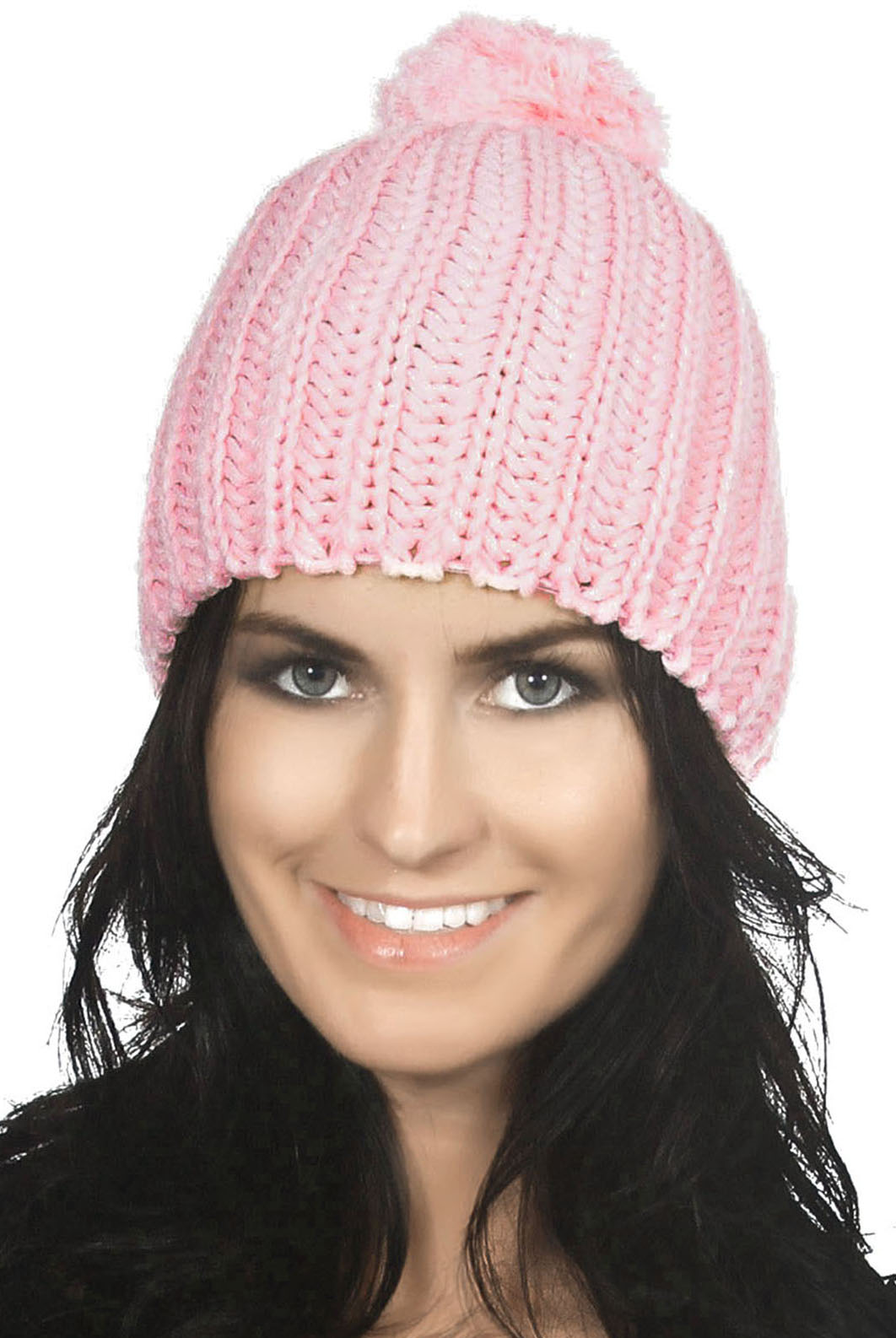 Women's Winter Beanie Hat Cuffed Design Stretches to Fit Most,Pink
