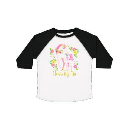 

Inktastic I Love My Tia Unicorn with Pink and Yellow Flowers Gift Toddler Boy or Toddler Girl T-Shirt