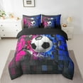 thumbnail image 2 of Erosebridal American Soccer Bedding Sets Twin Size,Ball Gamer Comforter Sets with Sheets,Plaid Buffalo Bed in a Bag Twin size,Super Cozy Teens Bedroom Decor,Reversible,7-Piece, 2 of 6