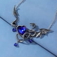 thumbnail image 4 of HOOUN Vintage Dragon Pendant Necklace Heart Crystal For Men Women Couples Jewelry Gift-16#Blue Heart Gemstone Dragon, 4 of 4