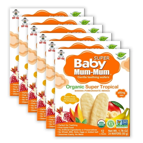 Baby Mum-Mum Organic Super Tropical Rice Rusks - 6 Boxes