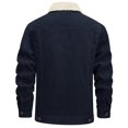 thumbnail image 3 of BADHUB Men's Corduroy Jacket Sherpa Lined Fleece Trucker Jackets Cotton Turn-down Collar Jacket Windproof Warm Winter Coat S-2XL, 3 of 3