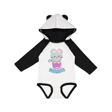 

Inktastic Tiny Drummer Cute Mouse with Pink Drum Gift Baby Boy or Baby Girl Long Sleeve Bodysuit