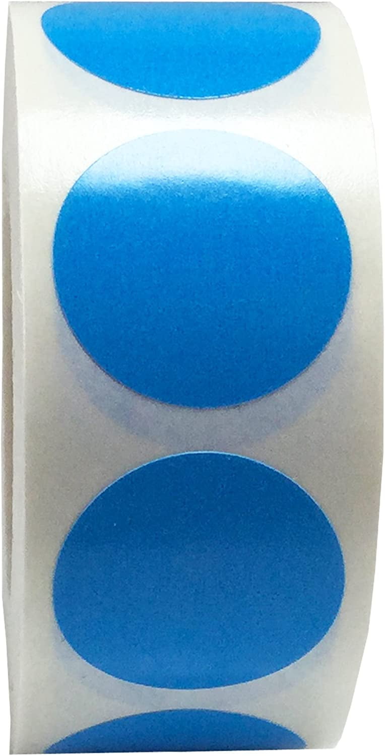 Light Blue Color Coding Labels for Organizing Inventory 0.75 Inch Round Circle Dots 500 Total