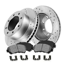 Callahan Brake Parts Brake Kit for Ford F-250 Super Duty 05-08 Ford F-350 Super Duty 05-11 Ford F-450 Super Duty 10-12 Front Drilled and Slotted Brake Rotors with Metallic Brake Pads EBYK038313